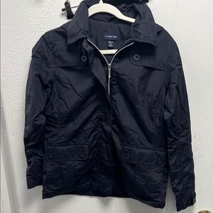 Lands' End Navy Blue Women's Jacket with removable hood